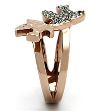 Load image into Gallery viewer, Rose Gold Birds Ring Anillo Para Hombre Mujer y Ninos Unisex Kids with Top Grade Crystal in Black Diamond - Jewelry Store by Erik Rayo
