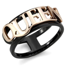 Load image into Gallery viewer, Rose Gold Black Womens Ring Queen Anillo Para Mujer y Ninos Unisex Kids 316L Stainless Steel Ring Colmar - Jewelry Store by Erik Rayo
