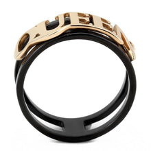 Load image into Gallery viewer, Rose Gold Black Womens Ring Queen Anillo Para Mujer Stainless Steel Ring Colmar - Jewelry Store by Erik Rayo
