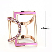 Load image into Gallery viewer, Rose Gold Womens Ring Anillo Para Mujer y Ninos Unisex Kids 316L Stainless Steel Ring with Top Grade Crystal in Light Rose - Jewelry Store by Erik Rayo

