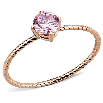 Rose Gold Womens Ring Anillo Para Mujer Stainless Steel Ring with AAA Grade CZ in Rose - Jewelry Store by Erik Rayo