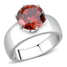 Load image into Gallery viewer, Ruby Red Silver Womens Ring Solitaire 316L Stainless Steel Zircoin Anillo Rojo y Plata Para Mujer Solitario Acero Inoxidable - Jewelry Store by Erik Rayo
