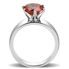Load image into Gallery viewer, Ruby Red Silver Womens Ring Solitaire Stainless Steel Zircoin Anillo Rojo y Plata Para Mujer Solitario Acero Inoxidable - Jewelry Store by Erik Rayo
