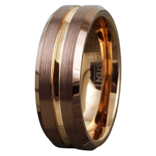 Load image into Gallery viewer, Tungsten Carbide Rings for Men Wedding Bands for Him 8mm Rose Gold Bronze-Brown
