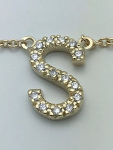 Load image into Gallery viewer, 14k Yellow White or Rose Gold Diamond Initial Letter S Pendant Necklace 18&quot;
