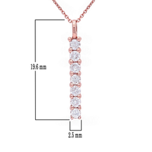 Load image into Gallery viewer, 14k Rose Gold 0.30ctw Diamond Journey Anniversary Linear Pendant Necklace
