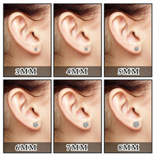 Load image into Gallery viewer, Stud Earrings with Flatback 6 Pair Stainless Steel Round Cubic Zirconia for Men Women Children and Babies - Jewelry Store by Erik Rayo
