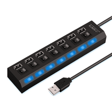 Load image into Gallery viewer, 7 Port USB 2.0 / 3.0 Hub Splitter Adapter High Speed For PC Laptop Mac Desktop
