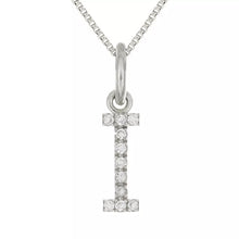 Load image into Gallery viewer, 14k Yellow White or Rose Gold Diamond Initial Letter Charm Pendant Necklace 18&quot;
