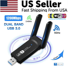 Load image into Gallery viewer, 1200Mbps Long Range AC1200 Dual Band 5GHz Wireless USB 3.0 WiFi Adapter Antennas
