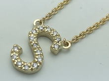 Load image into Gallery viewer, 14k Yellow White or Rose Gold Diamond Initial Letter S Pendant Necklace 18&quot;
