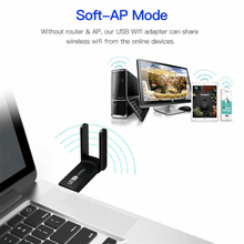 Load image into Gallery viewer, 1200Mbps Long Range AC1200 Dual Band 5GHz Wireless USB 3.0 WiFi Adapter Antennas
