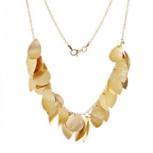 Load image into Gallery viewer, Italian 14k Yellow Gold Round &amp; Leaves Charm Necklace 17&quot; 12 grams
