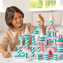 Load image into Gallery viewer, FAO Schwarz Tasty Towers Castle Blocks 45pc Sweets-Themed Building Fantasy
