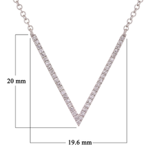 Load image into Gallery viewer, 14k White Gold V Arrow Diamond Charm Pendant Necklace Adjustable 16&quot;-22&quot;
