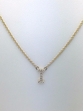 Load image into Gallery viewer, 14k Yellow White or Rose Gold Diamond Initial Letter I Pendant Necklace 18&quot;
