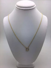 Load image into Gallery viewer, 14k Yellow White or Rose Gold Diamond Initial Letter D Pendant Necklace 18&quot;
