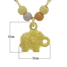 Load image into Gallery viewer, 14k Tri Color Gold Ball Bead Elephant Charm Bracelet Anklet 9.5&quot; Singapore Chain
