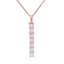 Load image into Gallery viewer, 14k Rose Gold 0.30ctw Diamond Journey Anniversary Linear Pendant Necklace
