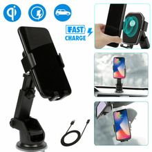 Load image into Gallery viewer, Wireless Fast Charging Car Charger Mount Holder Stand 2 in 1 For Cell Phone
