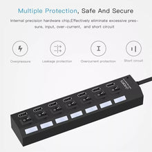 Load image into Gallery viewer, 7 Port USB 2.0 / 3.0 Hub Splitter Adapter High Speed For PC Laptop Mac Desktop
