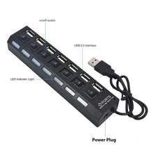 Load image into Gallery viewer, 7 Port USB 2.0 / 3.0 Hub Splitter Adapter High Speed For PC Laptop Mac Desktop
