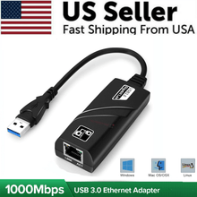 Load image into Gallery viewer, USB 3.0 Gigabit Ethernet LAN RJ45 1000Mbps Network Adapter For Windows PC Mac
