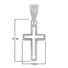 Load image into Gallery viewer, 14k White Gold Small Open Cross Christian Religious Charm Pendant 0.8 gram
