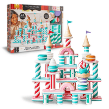 Load image into Gallery viewer, FAO Schwarz Tasty Towers Castle Blocks 45pc Sweets-Themed Building Fantasy
