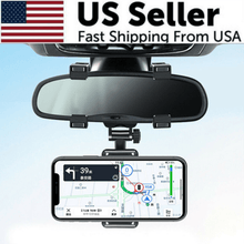 Load image into Gallery viewer, Universal 360 Rotation Car Rear View Mirror Mount Stand GPS Cell Phone Holder US
