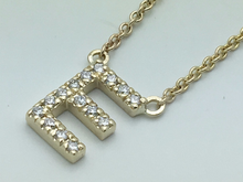 Load image into Gallery viewer, 14k Yellow White or Rose Gold Diamond Initial Letter E Pendant Necklace 18&quot;
