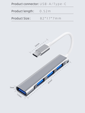 Load image into Gallery viewer, USB-C Type C to USB 3.0 4 Port Hub Splitter For PC Mac Phone MacBook Pro iPad
