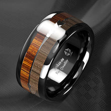Load image into Gallery viewer, Engagement Rings for Women Mens Wedding Bands for Him and Her Promise / Bridal Mens Womens Rings Black Wood Arrow
