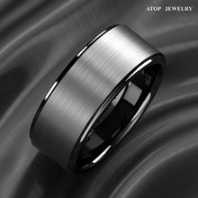 Load image into Gallery viewer, Engagement Rings for Women Mens Wedding Bands for Him and Her Promise / Bridal Mens Womens Rings Black Brushed Titanium Color
