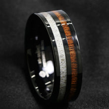 Load image into Gallery viewer, Engagement Rings for Women Mens Wedding Bands for Him and Her Promise / Bridal Mens Womens Rings Black Antler and Koa Wood Inlay
