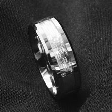 Load image into Gallery viewer, Tungsten Rings for Men Wedding Bands for Him Womens Wedding Bands for Her 8mm Wedding Band 925 Siver Center
