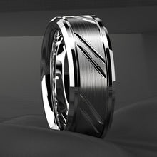 Load image into Gallery viewer, Mens Wedding Band Rings for Men Wedding Rings for Womens / Mens Rings Silver Leaf New Brushed Style
