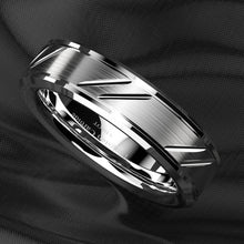 Load image into Gallery viewer, Engagement Rings for Women Mens Wedding Bands for Him and Her Promise / Bridal Mens Womens Rings Silver Leaf New Brushed Style
