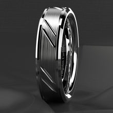 Load image into Gallery viewer, Engagement Rings for Women Mens Wedding Bands for Him and Her Promise / Bridal Mens Womens Rings Silver Leaf New Brushed Style
