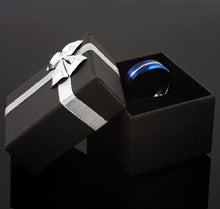 Load image into Gallery viewer, Tungsten Carbide Rings for Men Wedding Bands for Him 8mm Blue and Silver
