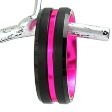 Load image into Gallery viewer, Tungsten Carbide Rings for Men Wedding Bands for Him 6mm Black Pink Line Stripe
