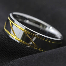 Load image into Gallery viewer, Mens Wedding Band Rings for Men Wedding Rings for Womens / Mens Rings Silver Infinity 18K Gold Inlay
