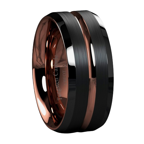 Engagement Rings for Women Mens Wedding Bands for Him and Her Promise / Bridal Mens Womens Rings Black Brushed Rose Gold