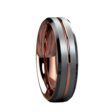 Load image into Gallery viewer, Tungsten Rings for Women Wedding Bands for Her 6mm Silver Brushed Rose Gold
