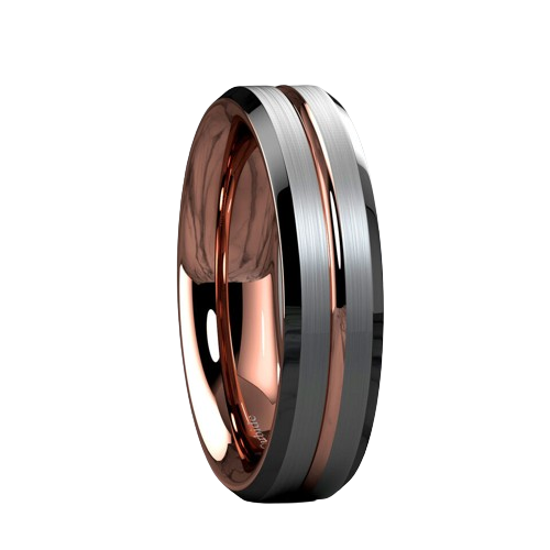Tungsten Rings for Women Wedding Bands for Her 6mm Silver Brushed Rose Gold
