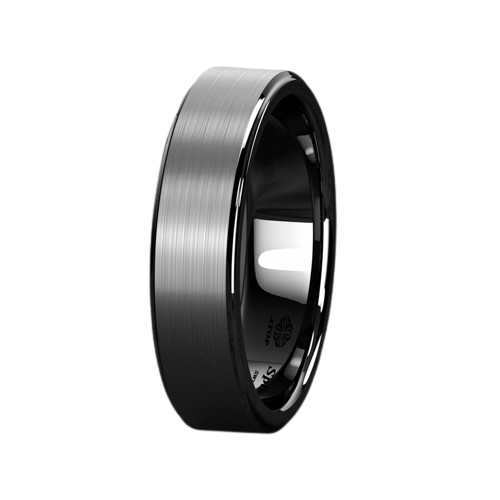Engagement Rings for Women Mens Wedding Bands for Him and Her Promise / Bridal Mens Womens Rings 6mm Black Brushed Titanium Color
