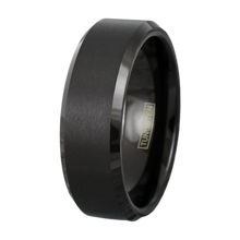 Load image into Gallery viewer, Tungsten Rings for Men Wedding Bands for Her 4mm Black Brushed Comfort Fit
