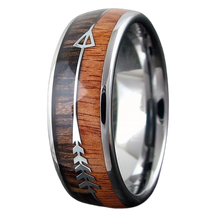 Load image into Gallery viewer, Mens Wedding Band Rings for Men Wedding Rings for Womens / Mens Rings 6mm Silver Wood &amp; Arrow
