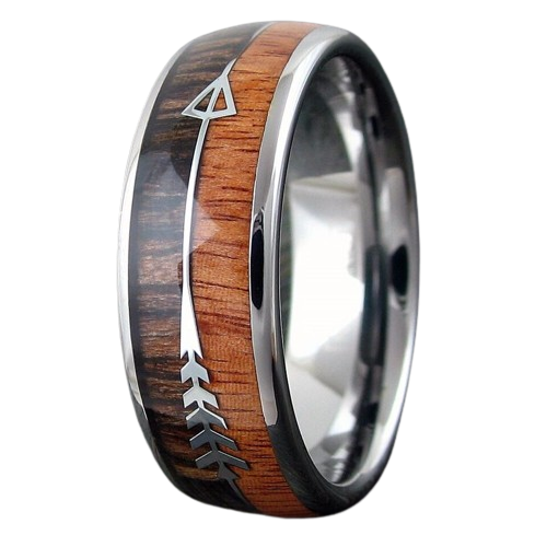 Mens Wedding Band Rings for Men Wedding Rings for Womens / Mens Rings 6mm Silver Wood & Arrow