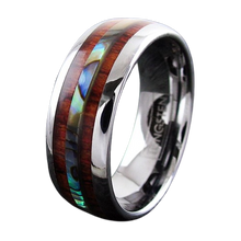Load image into Gallery viewer, Engagement Rings for Women Mens Wedding Bands for Him and Her Promise / Bridal Mens Womens Rings Hawaiian Koa Wood and Abalone
